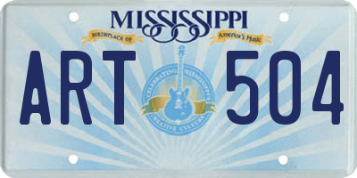 MS license plate ART504