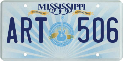 MS license plate ART506