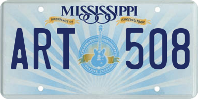 MS license plate ART508