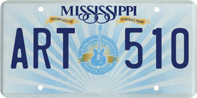 MS license plate ART510