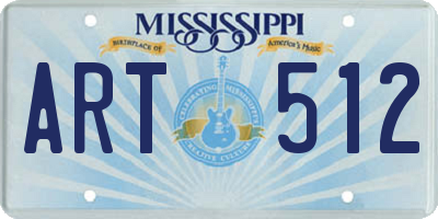 MS license plate ART512