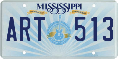 MS license plate ART513