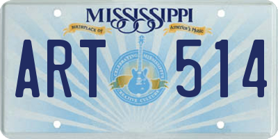 MS license plate ART514