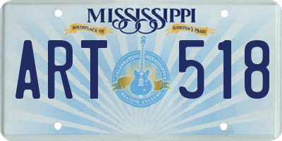 MS license plate ART518