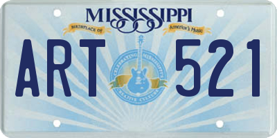 MS license plate ART521