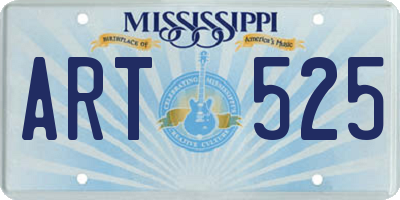 MS license plate ART525