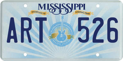 MS license plate ART526