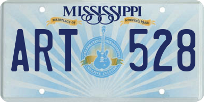 MS license plate ART528