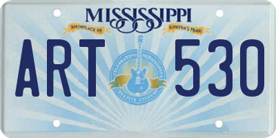 MS license plate ART530