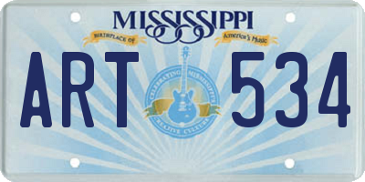 MS license plate ART534