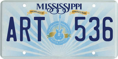 MS license plate ART536