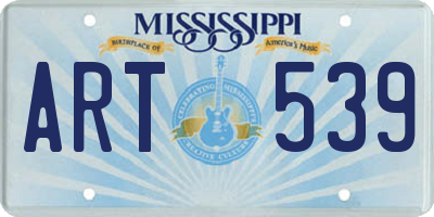 MS license plate ART539