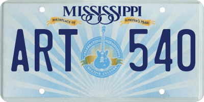 MS license plate ART540