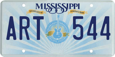 MS license plate ART544