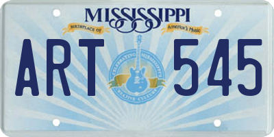 MS license plate ART545