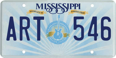 MS license plate ART546