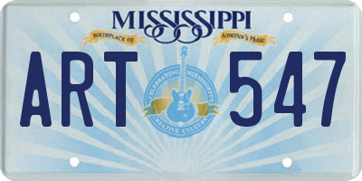 MS license plate ART547