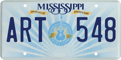 MS license plate ART548