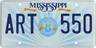 MS license plate ART550