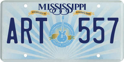 MS license plate ART557