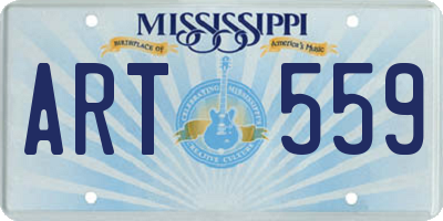 MS license plate ART559