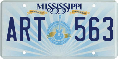 MS license plate ART563