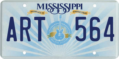 MS license plate ART564