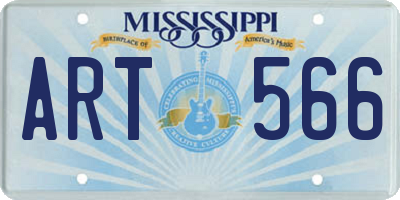 MS license plate ART566