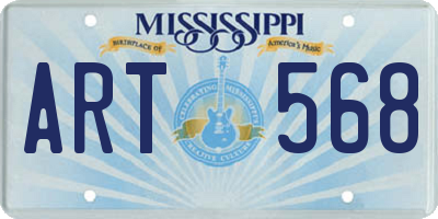 MS license plate ART568