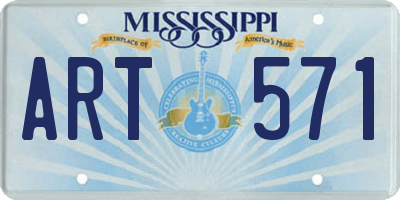 MS license plate ART571