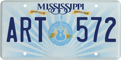 MS license plate ART572