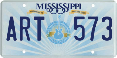 MS license plate ART573