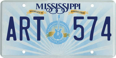 MS license plate ART574