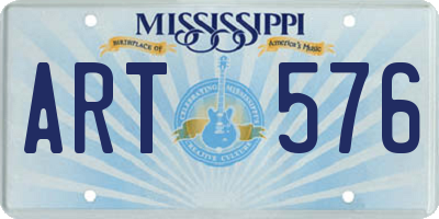 MS license plate ART576