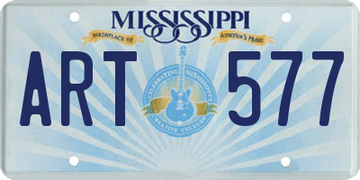MS license plate ART577