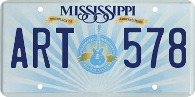 MS license plate ART578