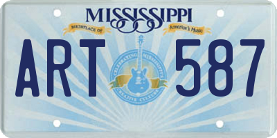 MS license plate ART587