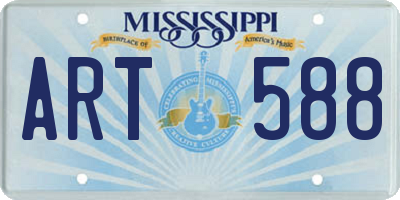 MS license plate ART588