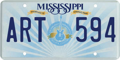MS license plate ART594