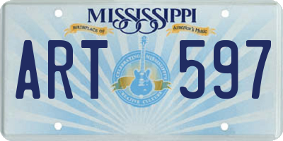 MS license plate ART597