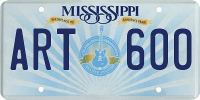 MS license plate ART600