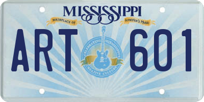 MS license plate ART601