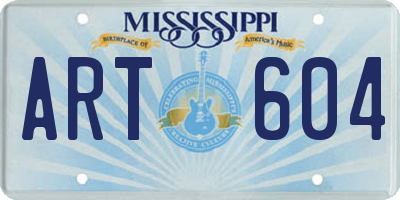 MS license plate ART604