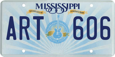MS license plate ART606