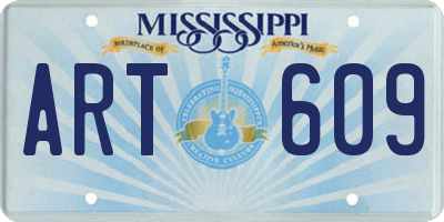 MS license plate ART609