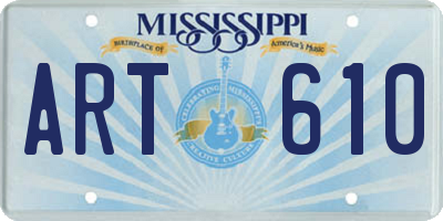 MS license plate ART610