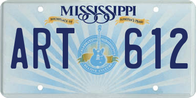 MS license plate ART612