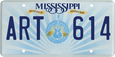 MS license plate ART614