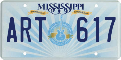 MS license plate ART617