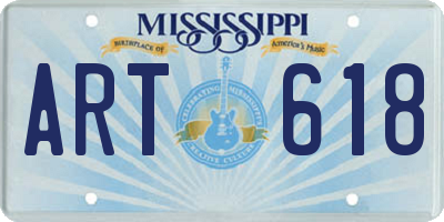 MS license plate ART618